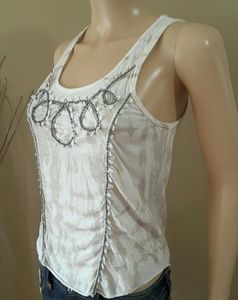 FREE PEOPLE Embellished Cotton Tye Dye Tank Anthro